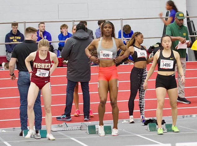 Olympian Sharron Davies tweeted against trans runner CeCe Telfer, after images showing Telfer warming up against much shorter and much less muscular female competitors circulated online this weekend.  'See the male athlete in the women's race!'  Davies wrote.