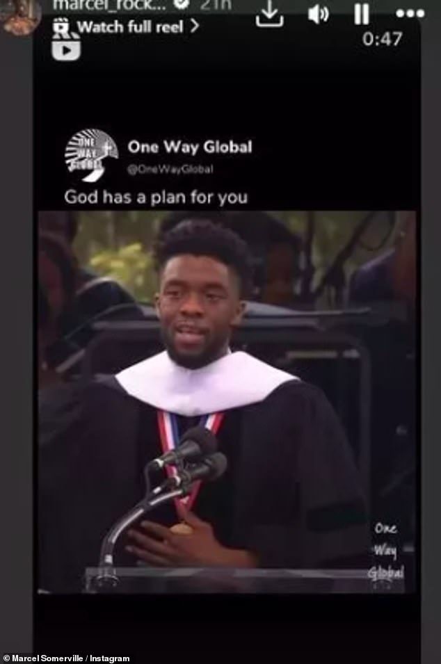 The next day, Marcel returned to Instagram to share his first post in weeks. He wrote to fans: 'God has a plan for you. God has a plan for your life