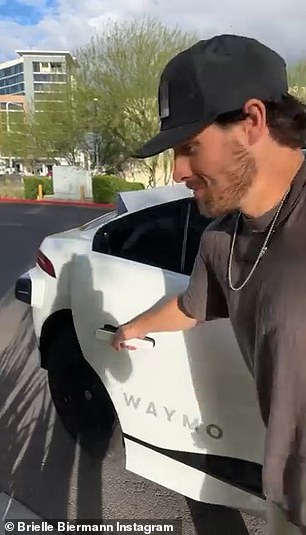 On Sunday, Brielle and her fiancé, Chicago White Sox pitcher Billy Seidl, documented their surreal trip inside a driverless Waymo taxi while in Arizona.