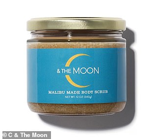 Her basket was filled with big-ticket items like a $48 Nest candle, C & The Moon's $64 Malibu Made body scrub (pictured), and Tan-Luxe self-tanning drops, which costs $50.