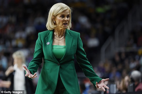 LSU Tigers head coach Kim Mulkey watches during the first half on Monday.