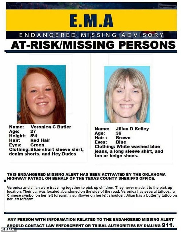 The endangered missing persons pamphlet listing details about the women's disappearance