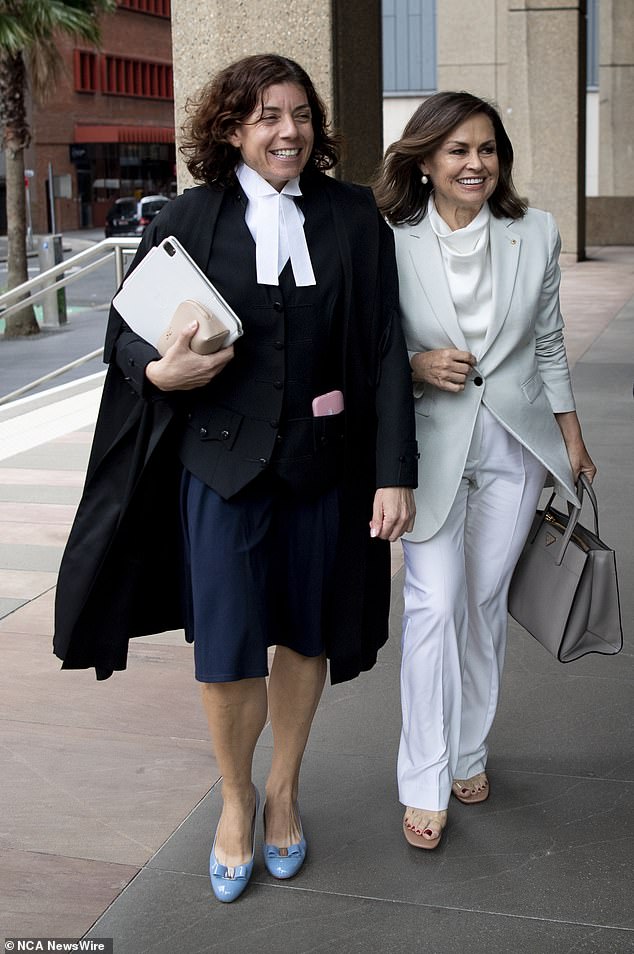 Lisa Wilkinson and her lawyer Sue Chrysanthou arrive during hearings in the defamation trial that were due to culminate in a sentence on Thursday, but a request from Channel 10 could delay it.