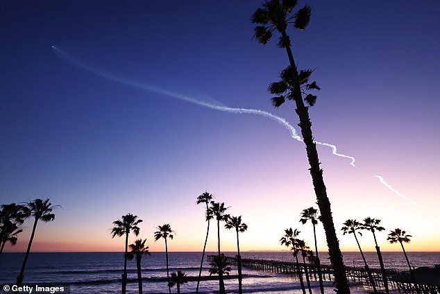 The launch was visible throughout much of Southern California. Here you can see the San Clemente pier.