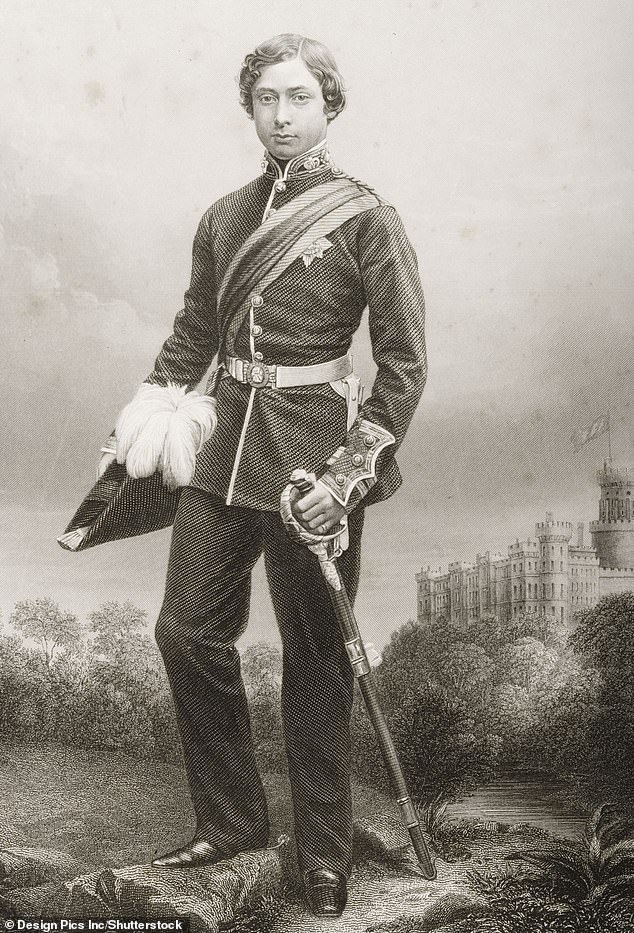 An engraving of the young Prince of Wales in uniform, first published in 1859.