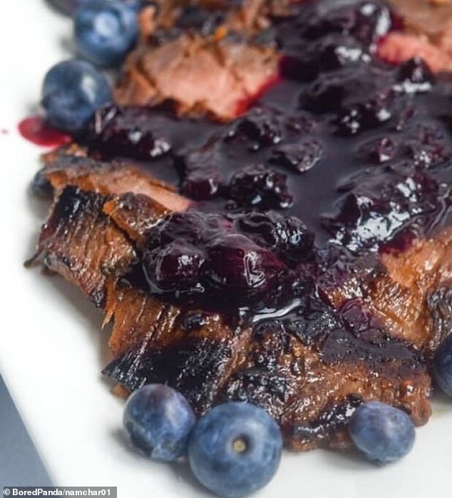 Forget the pepper or garlic-herb butter, one person topped their steak with blueberry sauce