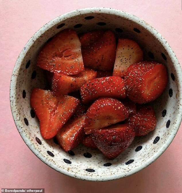 Another took to the internet to share his unusual fruit combination of strawberries, black pepper and balsamic vinegar.