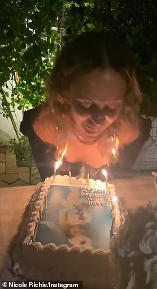The potentially dangerous moment occurred in September 2021 after her close friend Kelly Sawyer placed a 40th birthday cake, with a photo of Nicole as a child, in front of her.