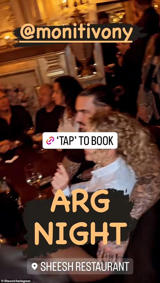 Lydia was seen snuggling up to Ben on Sheesh's Instagram page, with the Essex gardener holding her tight as they enjoyed drinks with friends at one of the restaurant's tables.
