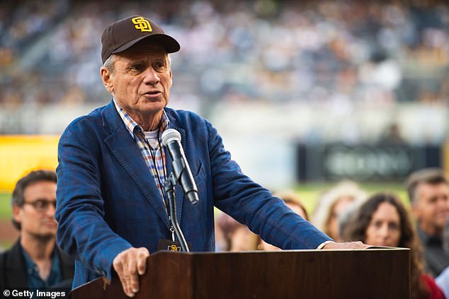 Lucchino in 2022 – speaking during his Padres Hall of Fame induction ceremony