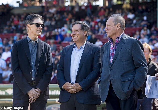 (Left to right): Boston Red Sox owner John Henry, president Tom Werner and Lucchino