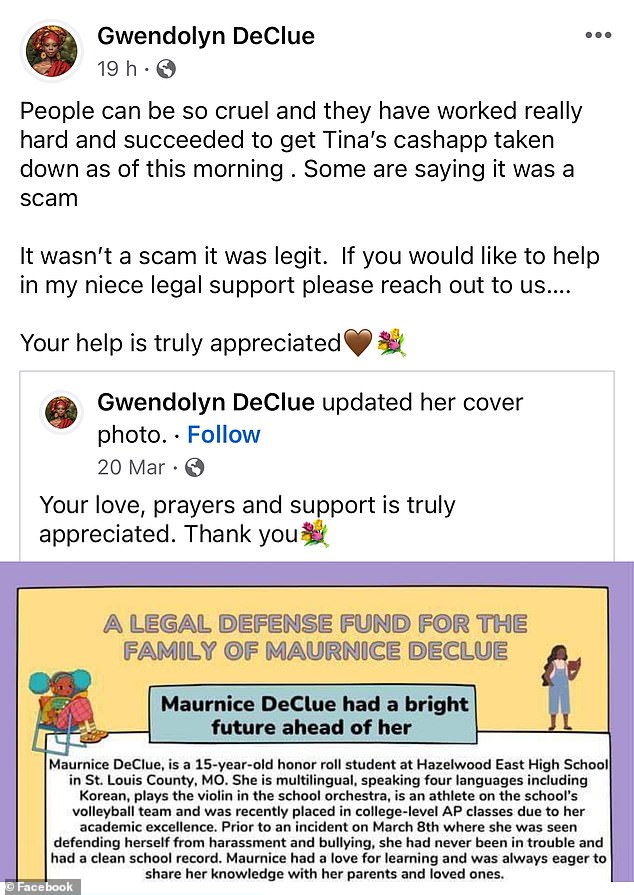 DeClue's Aunt Gwendolyn Claims Family's CashApp Fundraising Account Has Been Deleted Over Reports of a 'Scam'