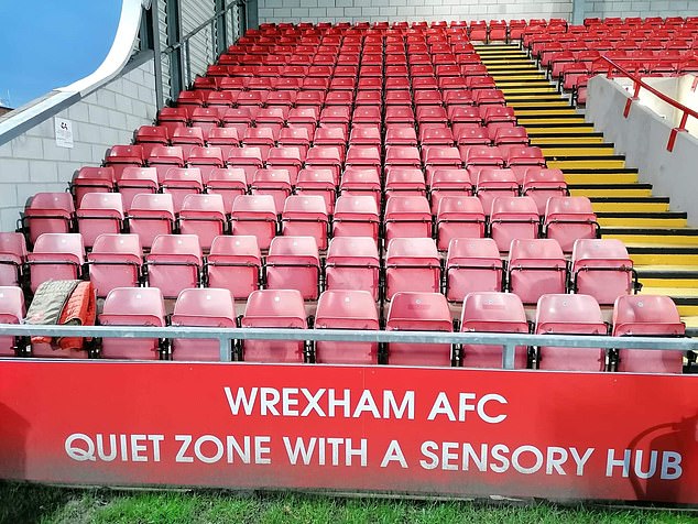 Local fans can visit a small sensory room inside the stand if the noise becomes too much.