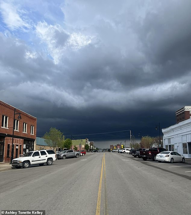 Another person from Oklahoma posted dark, gloomy storm clouds that practically covered the entire sky Monday night.