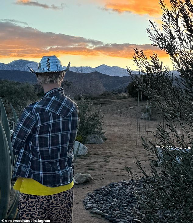 On Wednesday, she took to Instagram to share a gallery of snaps from a rave in Pioneertown, California, tagging John in a single shot (pictured).