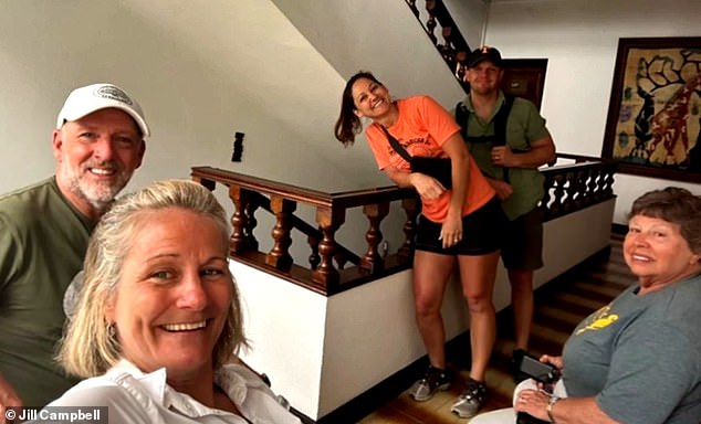 Members of the group stranded in Sao Tome and Principe (Jill and Jay Campbell on the left)