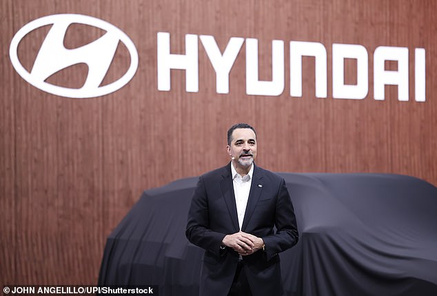 Hyundai and Kia have urged vehicle owners to contact the companies or dealerships if they see warning lights on the dashboard or smell something burning.  Pictured: Randy Parker, CEO of Hyundai Motor America