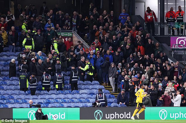 Burnley fans were moved from a section of the Jimmy McIlroy stand for safety reasons.