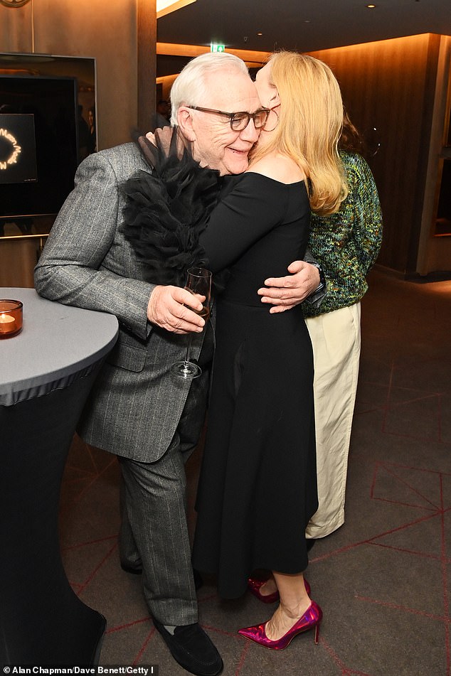 The Succession actor, 77, who has been married to his wife Nicole for 22 years, and the actress, 64, seemed to get along well at a post-show party at the Londoner Hotel.