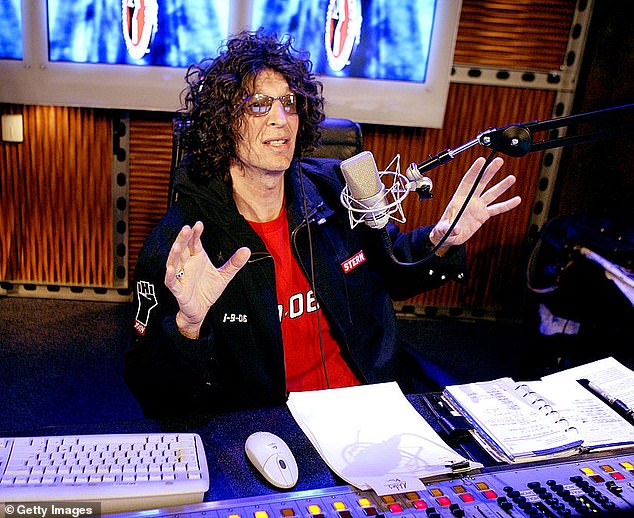 Stern was photographed behind his console on his first satellite radio broadcast in 2006.