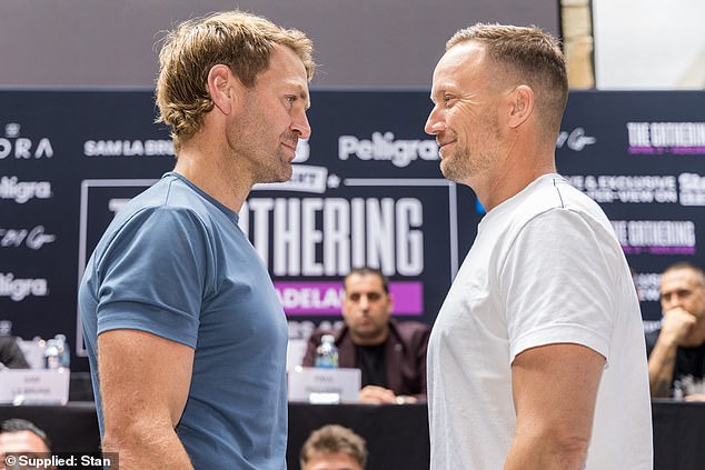 Former football stars turned commentators Kane Cornes (left) and Nathan Brown (right) will face off in one of the most anticipated fights of the night.