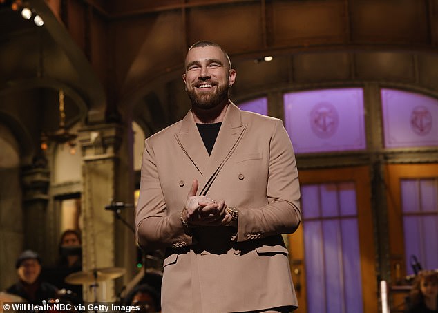 Kelce was a co-host on Saturday Night Live and starred in several television commercials in 2023.