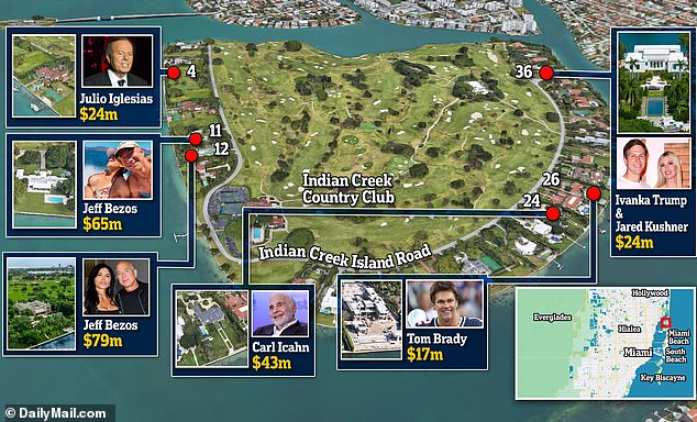 Bezos owns several properties on Indian Creek Island, along with retired NFL star Tom Brady and former first daughter Ivanka Trump.