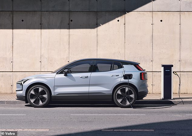 Volvo says 7 of the 10 new models it sold in Europe last year were electric cars, as the company looks to accelerate its ambition to make only electric cars by 2030.  Pictured: the electric Volvo EX30