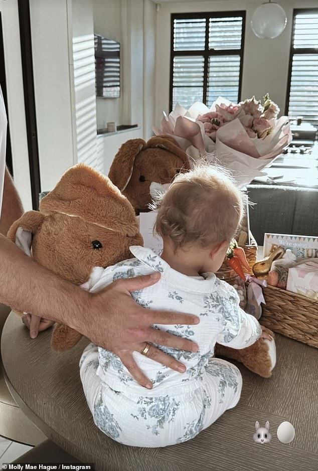 The couple surprised the little girl with an extravagant amount of gifts that included multiple Easter eggs, huge Easter bunny teddy bears, a glass jar with mini eggs, and a bouquet of flowers.
