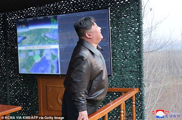The UN watched with delight as he monitored Tuesday's missile test in North Korea.
