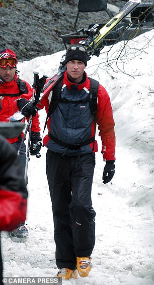 Prince William skiing in Klosters with his girlfriend Kate Middleton