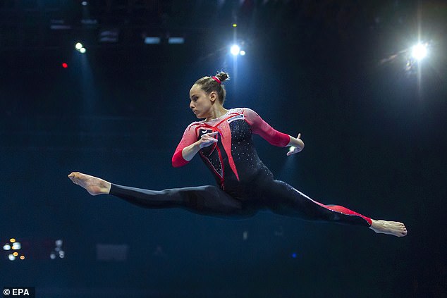 German Sarah Voss was one of the first gymnasts to wear long pants to denounce sexual violence in sport, during the 2021 European Artistic Gymnastics Championships.
