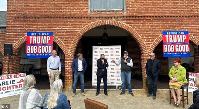 Rep. Good (center) invited some of his most prominent supporters to his so-called 'Freedom Tour' in Virginia's 5th Congressional District, where dozens of local and state leaders support his re-election bid.