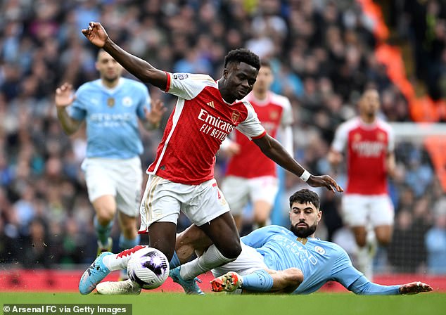 The winger appeared to be injured towards the end of the Gunners' draw against Man City