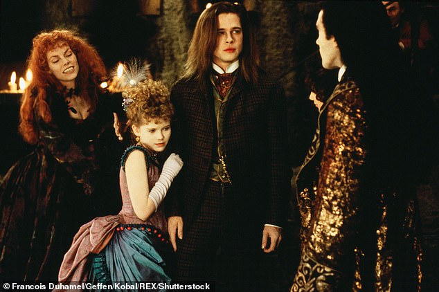 LR: Kirsten Dunst, Brad Pitt and Antonio Banderas in Interview with the Vampire.  Pitt was 30 years old when he accepted the lead role of the enigmatic Louis de Pointe du Lac.
