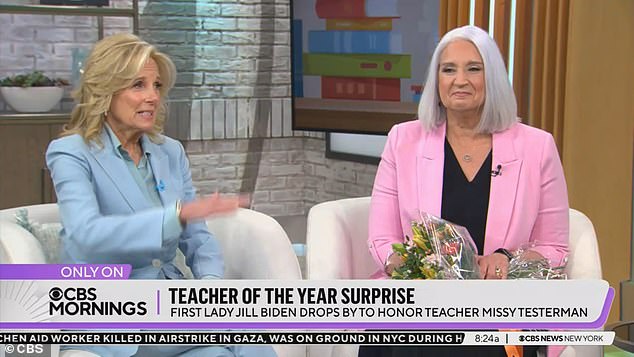 Jill Biden stopped by CBS Mornings to surprise Tennessee's Missy Testerman, the newly named National Teacher of the Year