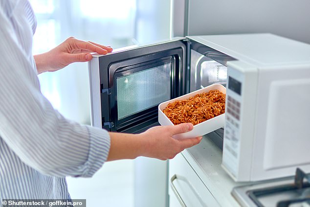Secondly, the doctor said that she never heats food or eats hot food in plastic containers, as they release microplastics (file image).