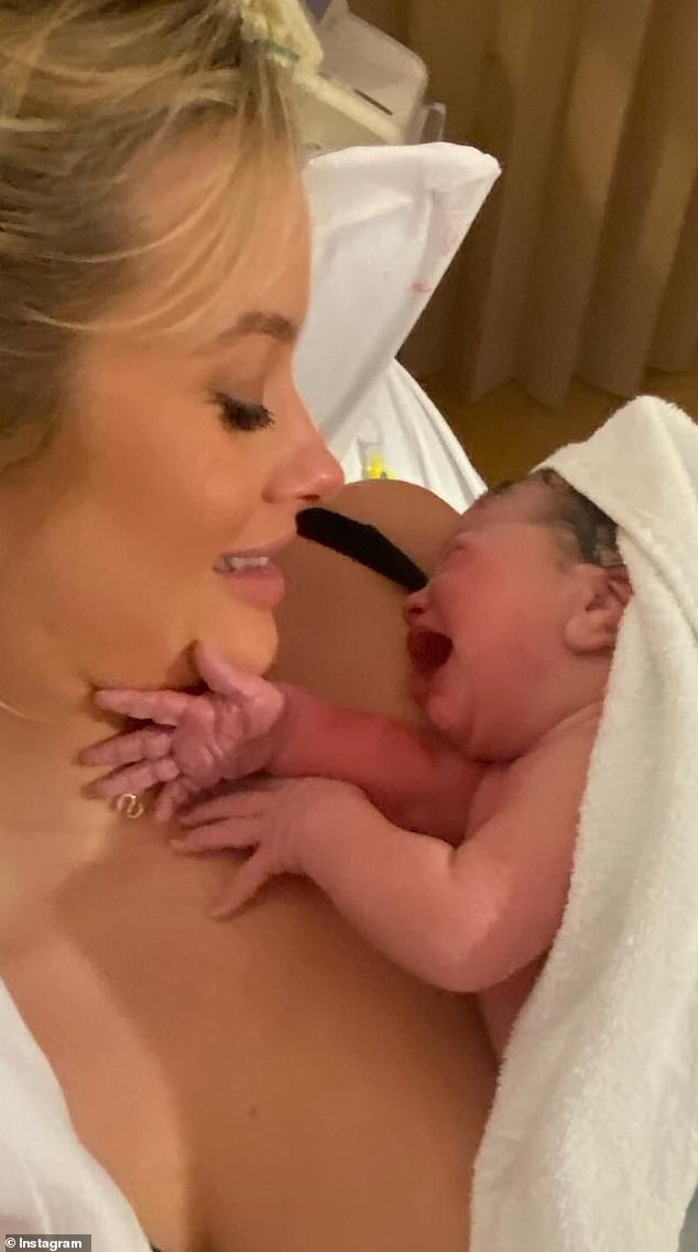 1712198972 667 Simone Holtznagel gives birth Model welcomes her first child with