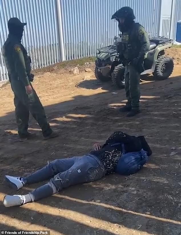 A migrant fell from the border wall last month and appeared to be in serious condition, unable to move.