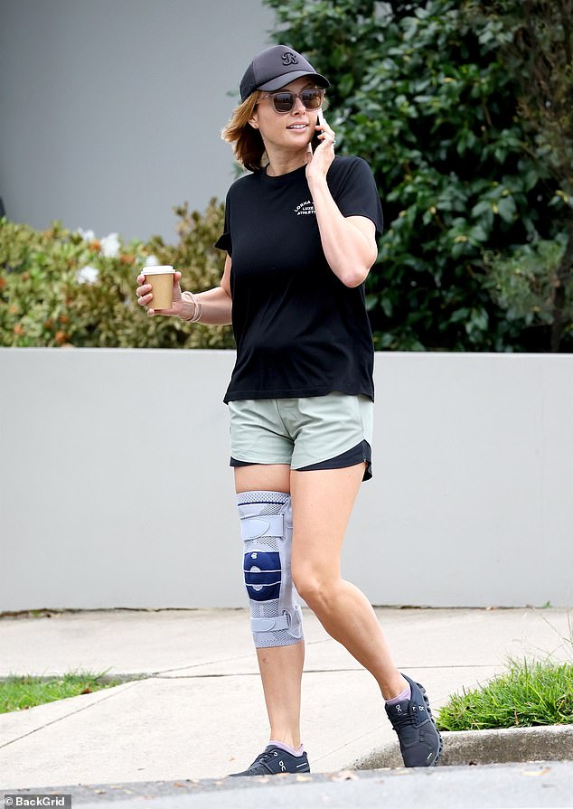 The A Current Affairs host, 44, appears to still be having complications related to a knee injury she suffered while filming the Today show in 2021.