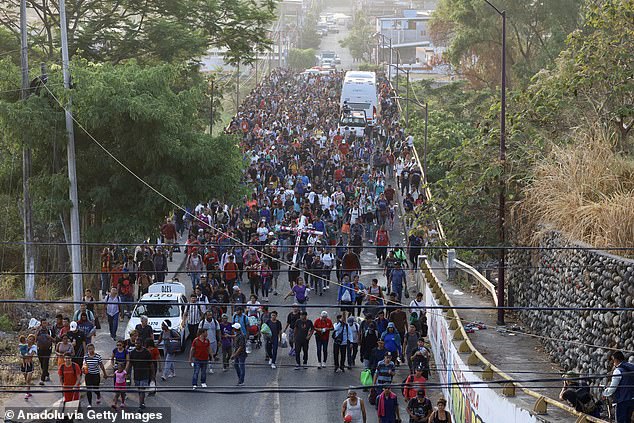 A huge caravan of migrants heads to the border with the United States