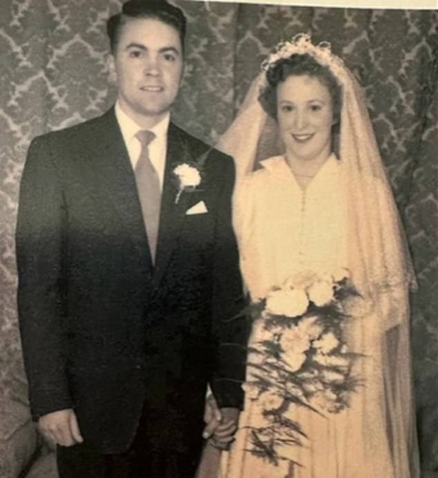 Nancy and Stan on their wedding day.  Her granddaughter Sarah-Ashleigh revealed that Nancy's family did not attend the wedding because they did not approve of their relationship.