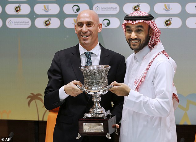 A Spanish court is also investigating Rubiales (left) for the 2019 decision to move the Spanish Super Cup to Saudi Arabia