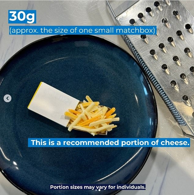 While a serving of cheese should only be 30g (125 calories) and you should only consume moderate amounts of dairy, according to Bupa you can eat two to three servings a day.