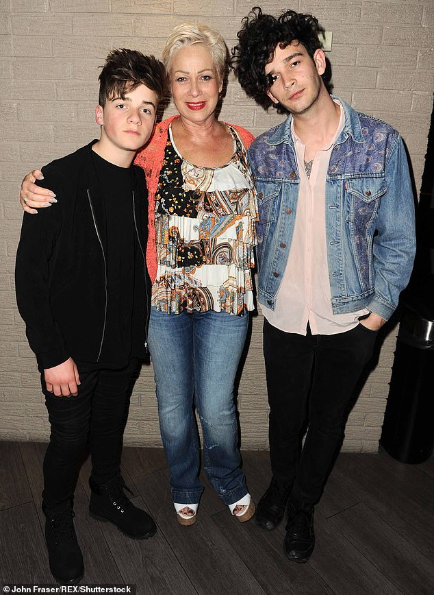 Denise and Matt Healy, 34, and their second and last child, Louis Healy, 23, an actor.  He shares them with his ex-husband Tim Healy.