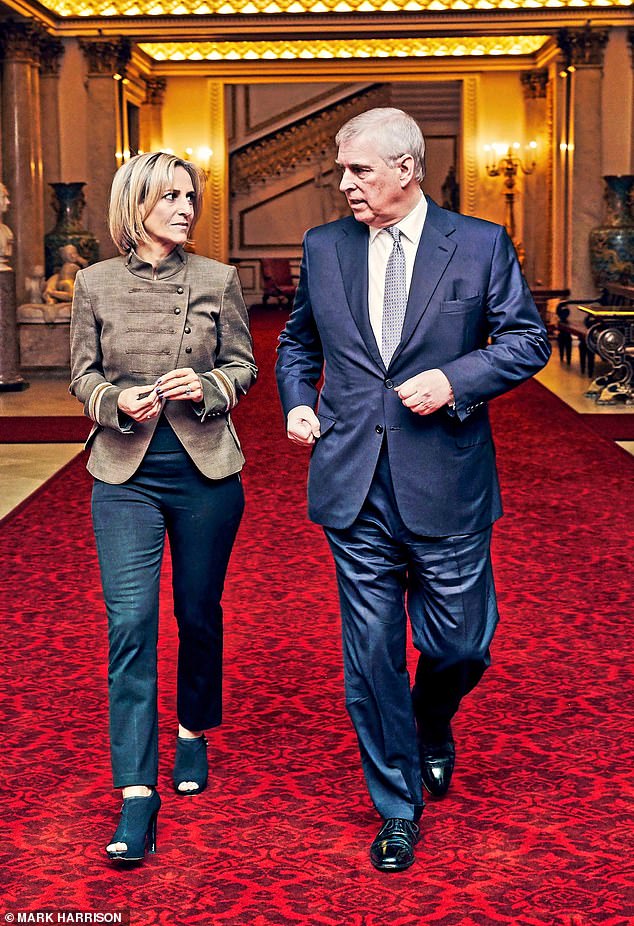 One of Mark's shots of Prince Andrew and Emily Maitlis in the hallway.