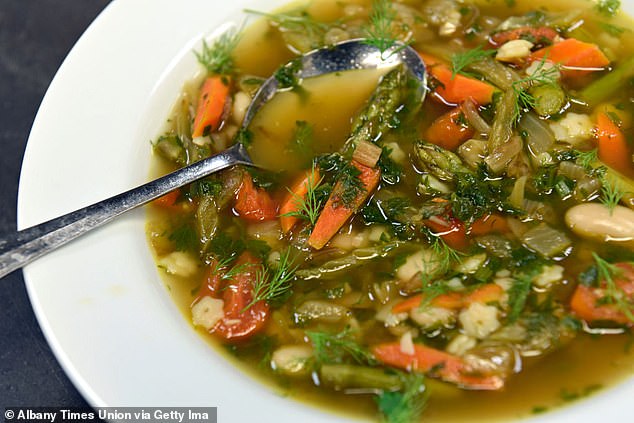 Minestrone soup would probably be a more filling dinner option than other types of soups with fewer nutrients.