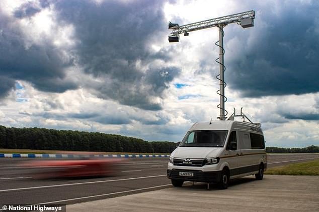 The hi-tech van has a metal structure with cameras and artificial intelligence attached that can identify motorists who may be breaking the law.  It has been trialled at various locations in England over the past two years