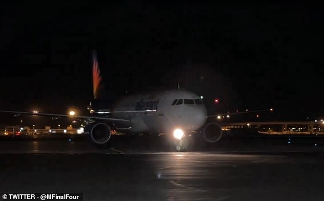 The team finally landed at 3:12 PT (6:12 ET), more than 12 hours after they were supposed to take off.