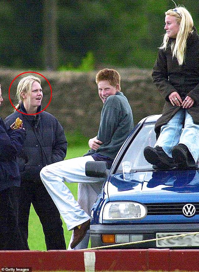Walpole, Harry and their friends joke around at the Beaufort Polo Club, near Tetbury, Gloucestershire, in 2001.